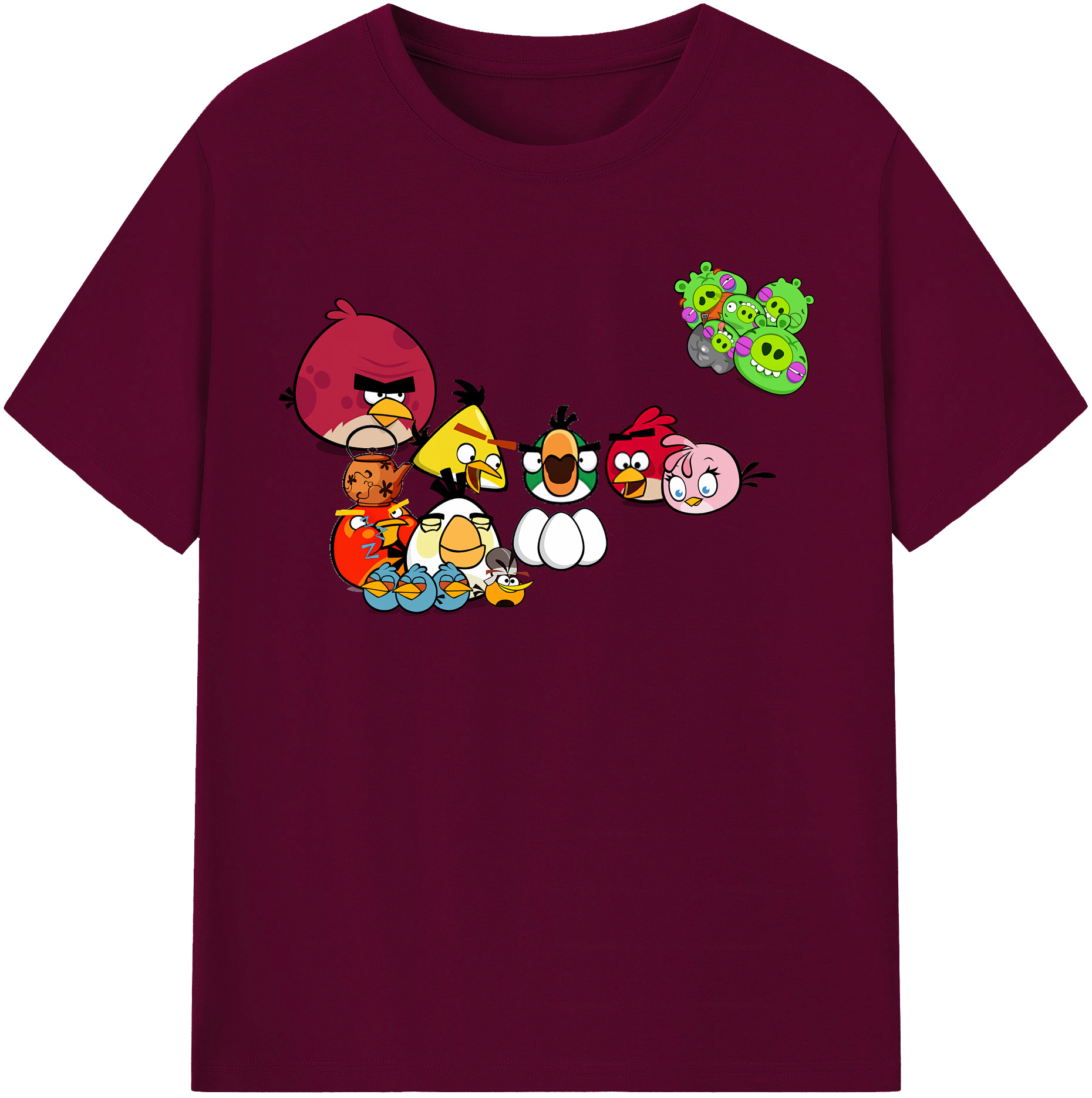 （画像用） Angry Birds アングリーバード レディースカジュアルプリントTシャツ（綿100％）